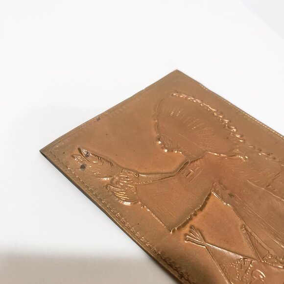 Vintage Kopper Kard Postcard Embossed Copper Card Indian Chief Ceremonial Dress - Picture 4 of 7